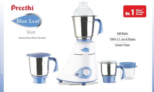 Preethi Blue Leaf Silver Mixer Grinder Buy Indian Kitchen