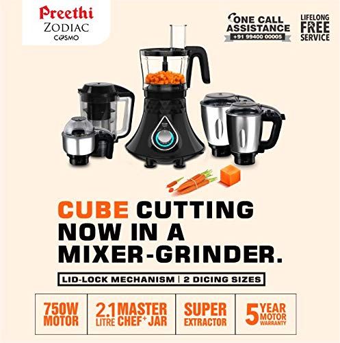 Preethi Mixer Grinder Zodiac Cosmo Jars 750 Watt - Main Image