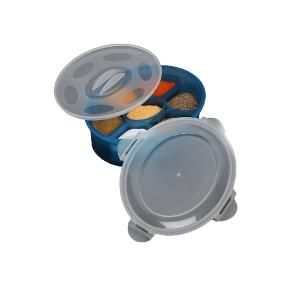 SPRINGWAY - Masala Dabba Stainless Steel, Lid with 7 Containers, and Spoon  - 1.5 LTR 