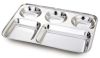 Stainless Steel Dinner Thali with Rectangular Compartments,4 plates
