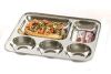 Stainless Steel Dinner Thali with Rectangular Compartments,4 plates