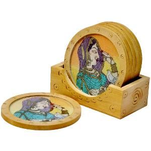 Gemstone Painting Wooden Tea Coasters Gift