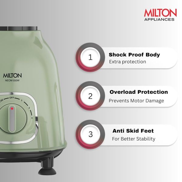 Milton Mixer Grinder Neom | 3 Jar | 550 W