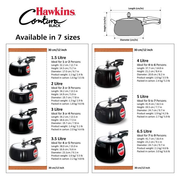  Hawkins Contura Hard Anodised Pressure Cooker 2 L