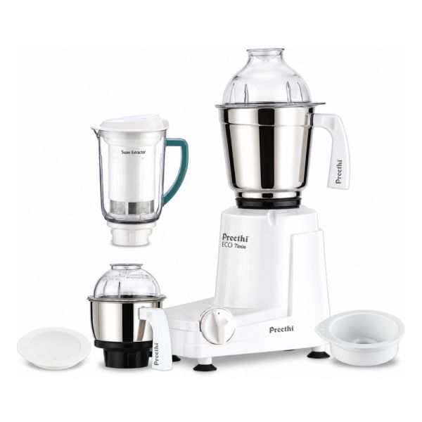 Preethi Mixer Grinder Eco Twin 2 Jars with Super Extractor 550W 110V
