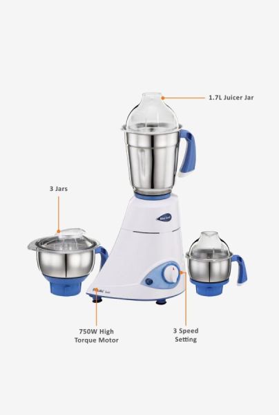 Preethi Mixer Grinder Blue Leaf Gold MG 150 - 3 Jars 750 Watt