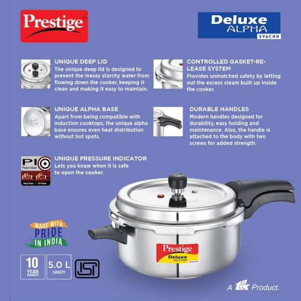Prestige Stainless Steel Deluxe Alpha - 5 Litres