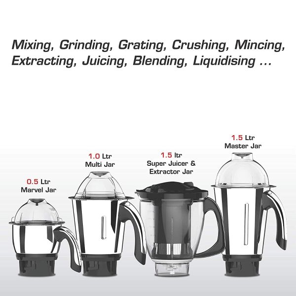 Vidiem Mixer Grinder Vstar Adc |Mg 603A | 4 Jars |550 W